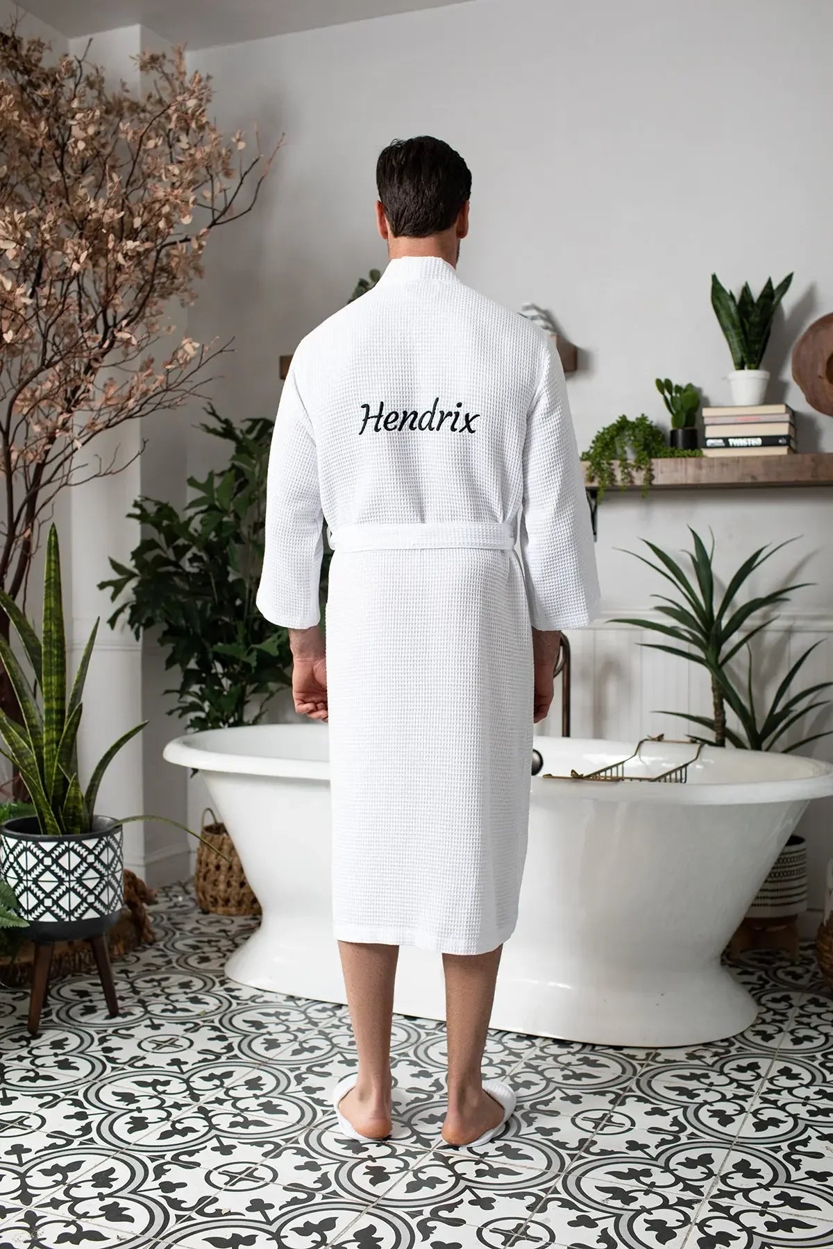Waffle Spa Bathrobe for Men – Absorbent, Lightweight
