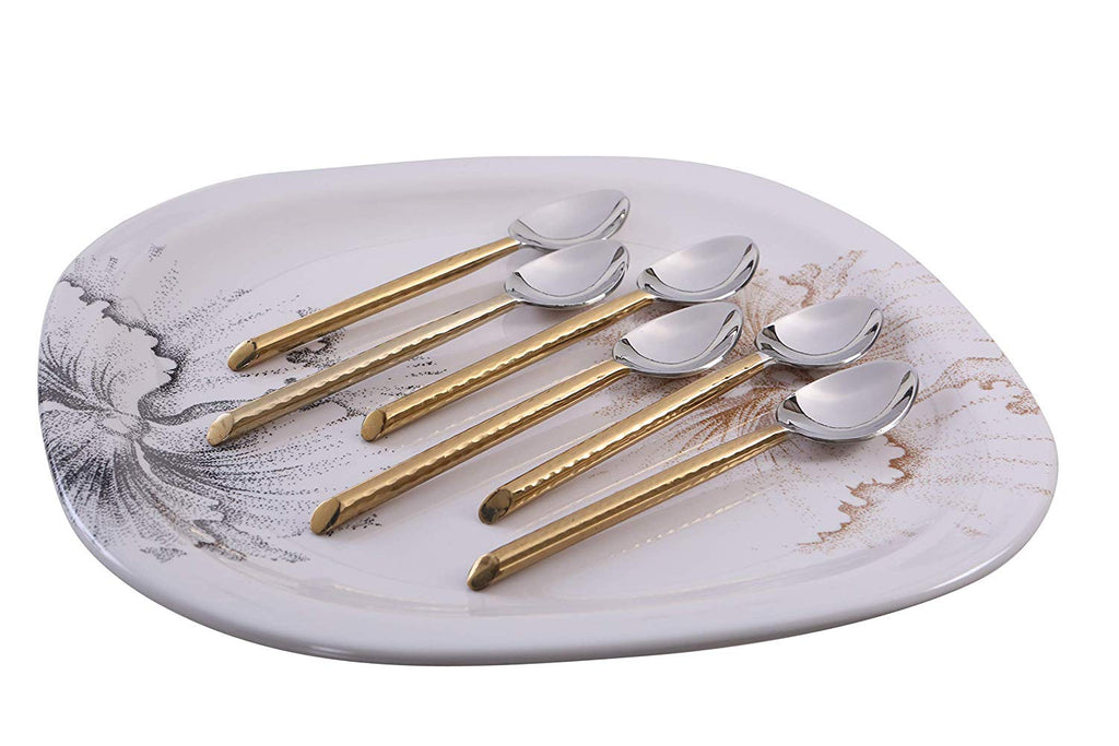 Vibhsa Gold Silverware Dessert Spoons Set of 6