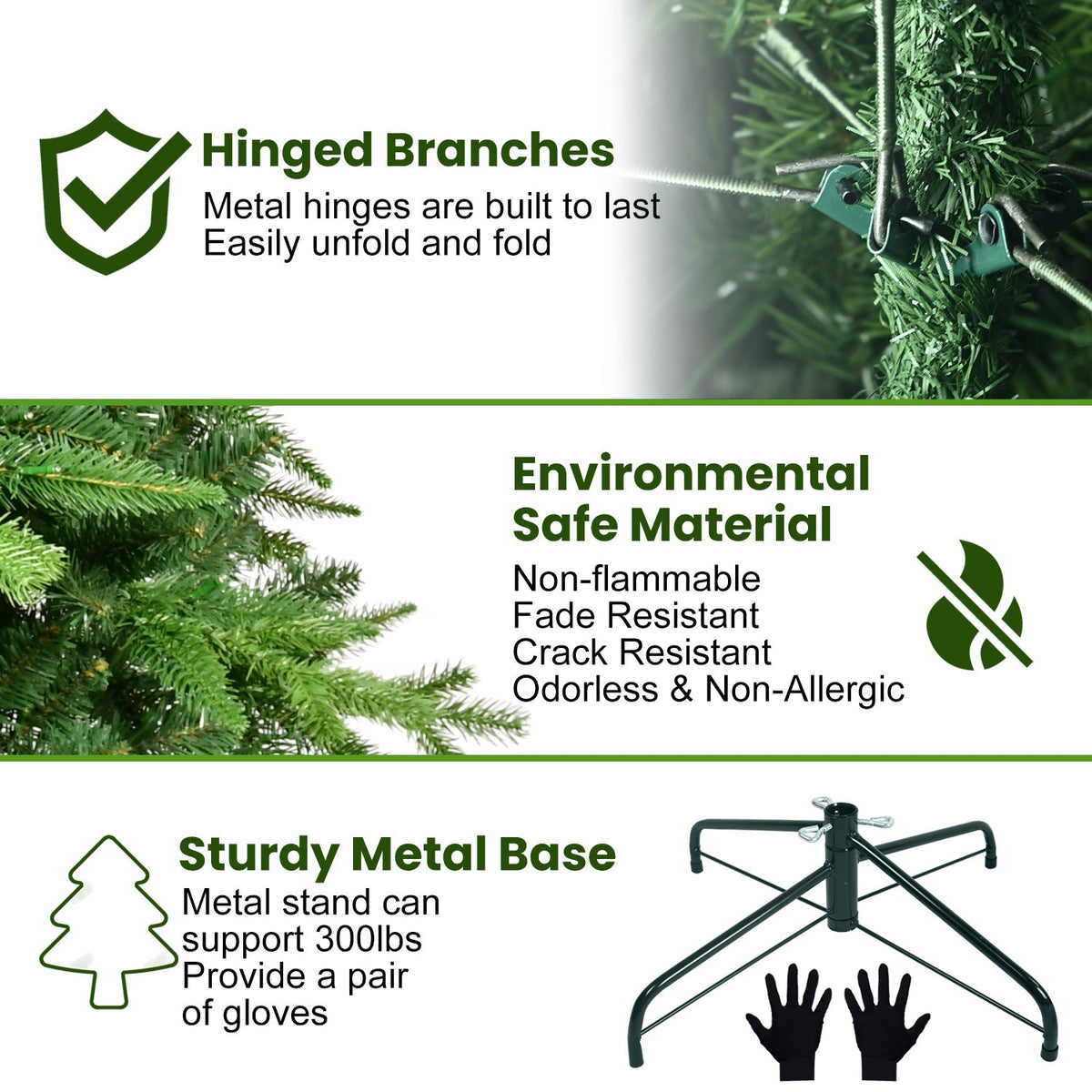 5ft Pre – Lit Christmas Tree with 250 Warm Lights