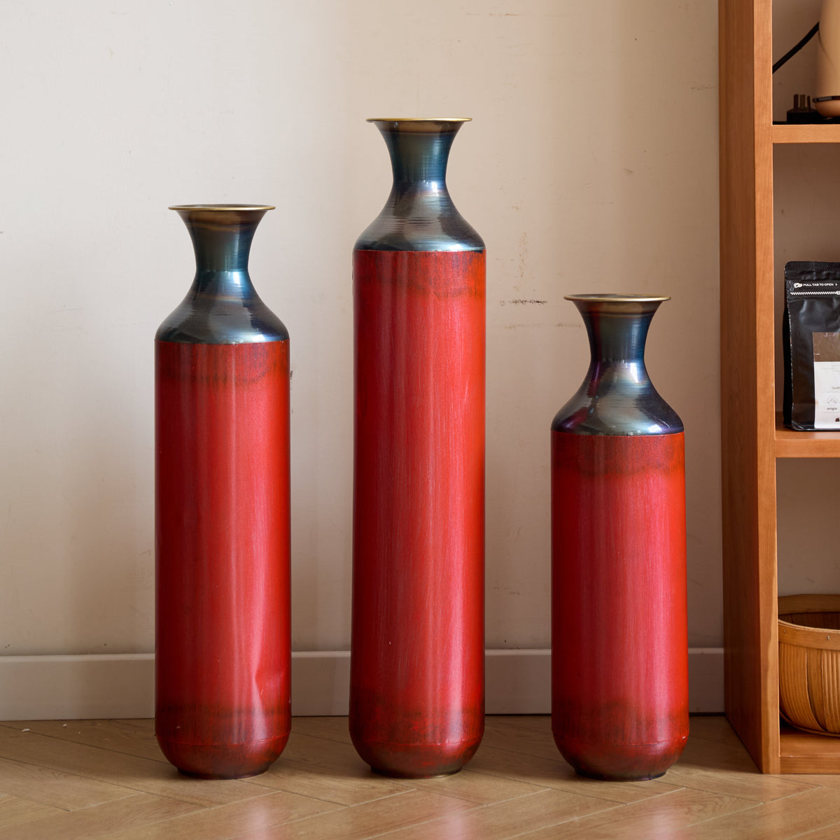 Artisanal Fire – Finished Metal Vases, Set of 3
