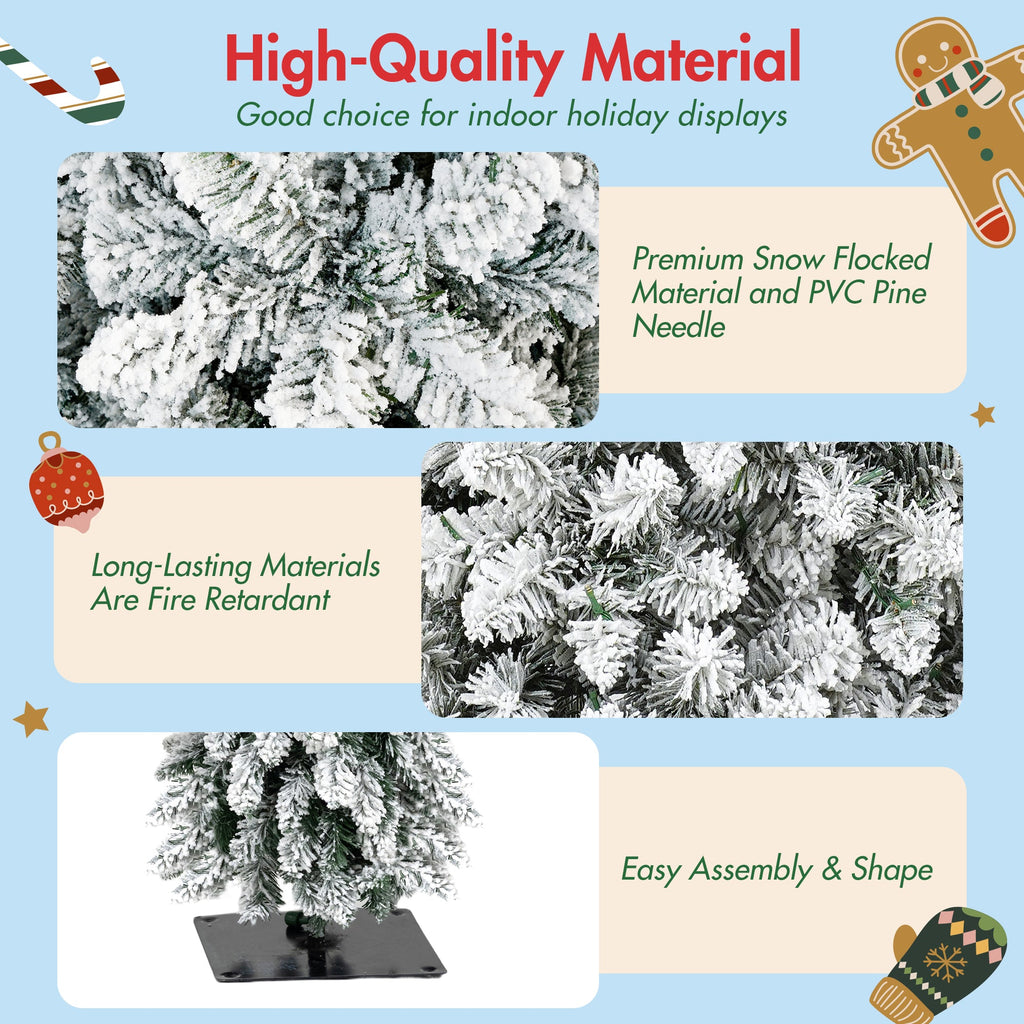4 Pack Pre – Flocked Christmas Trees