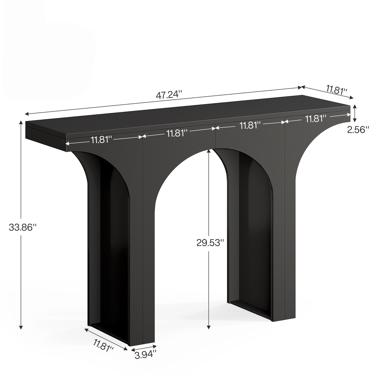 47 – Inch Modern Black Console Table