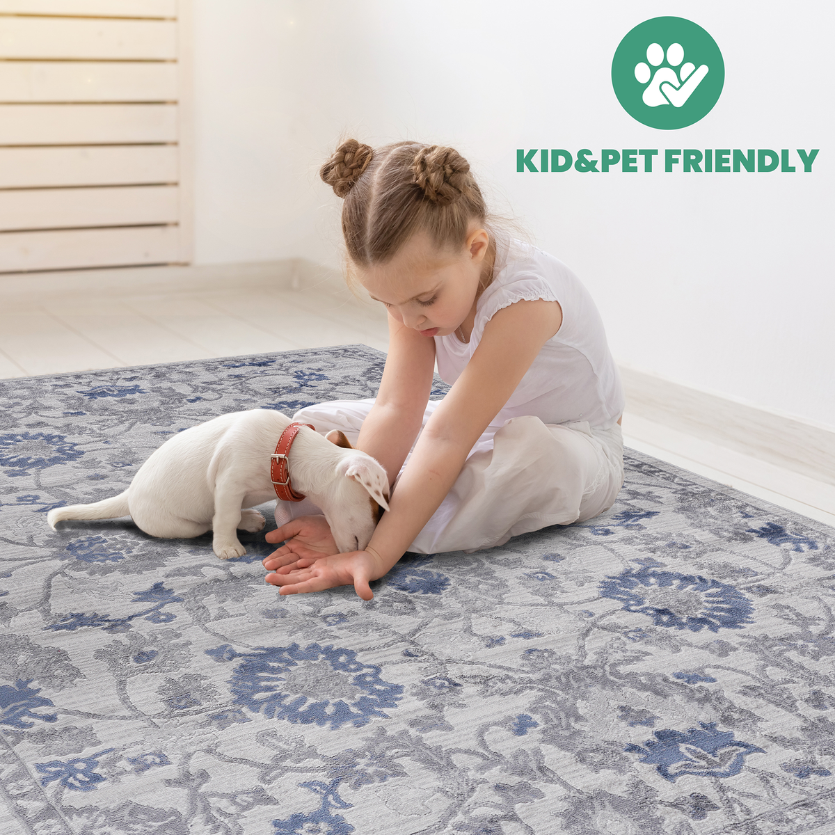 Naar Marfi Collection Blue/Silver Oriental Area Rug
