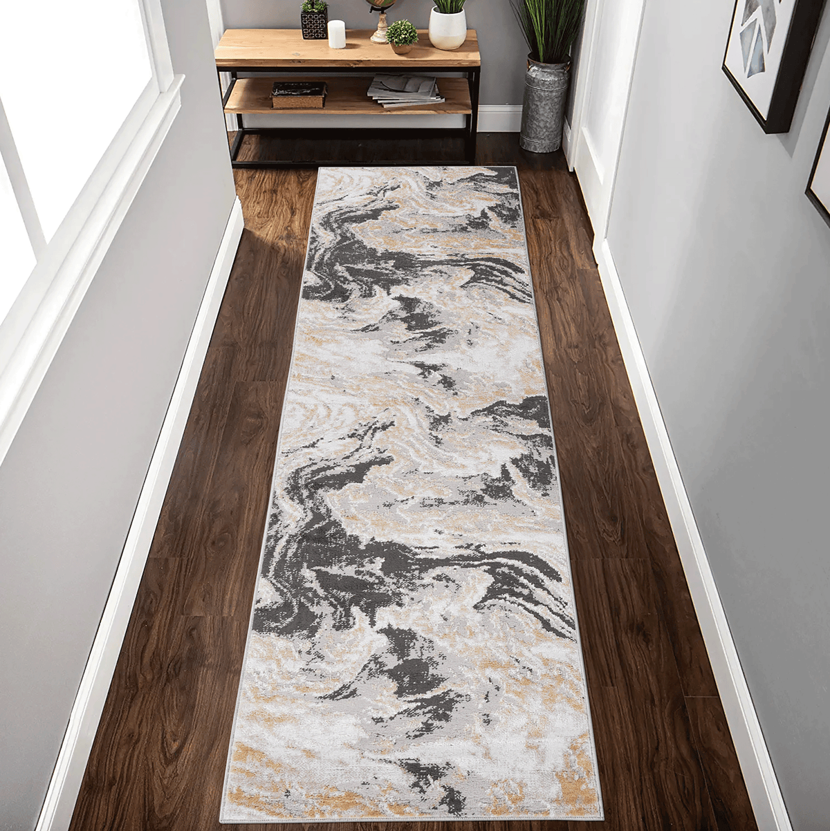 Naar Payas Collection D.Grey Abstract Area Rug