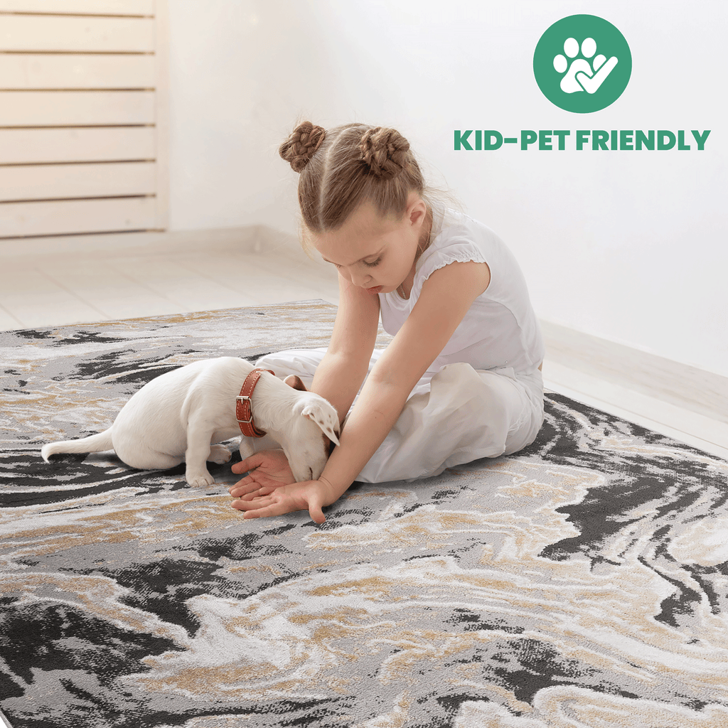 Naar Payas Collection D.Grey Abstract Area Rug