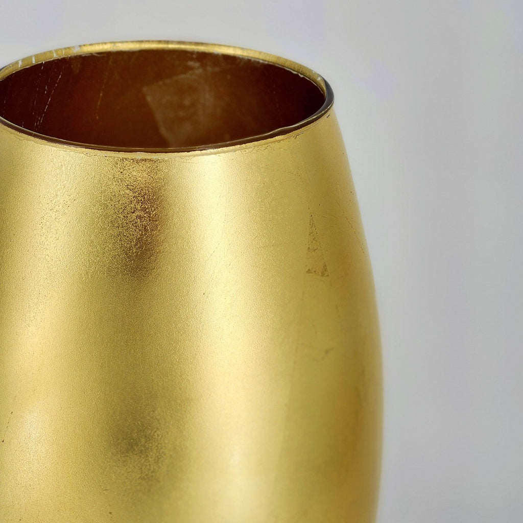 AMARYLLIS 15" Gold Gilded Glass Bullet Vase