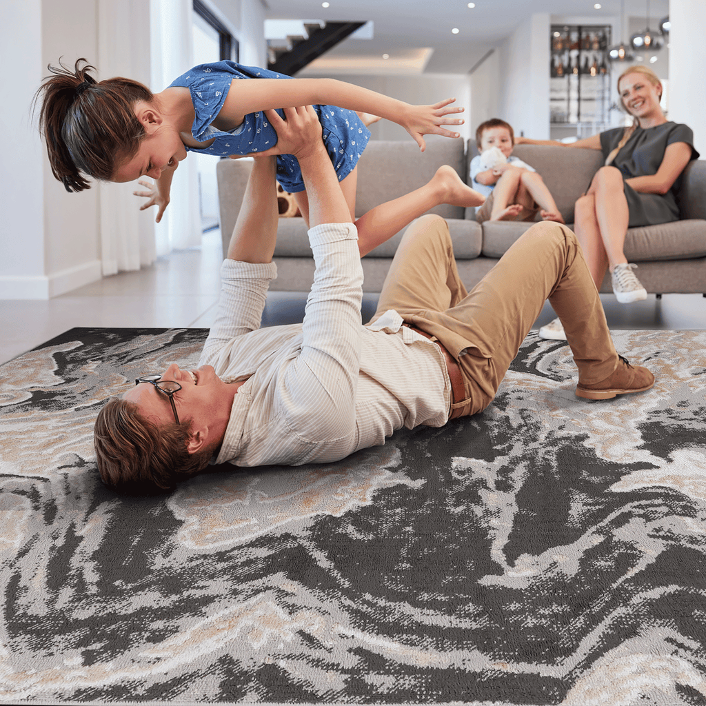 Naar Payas Collection D.Grey Abstract Area Rug