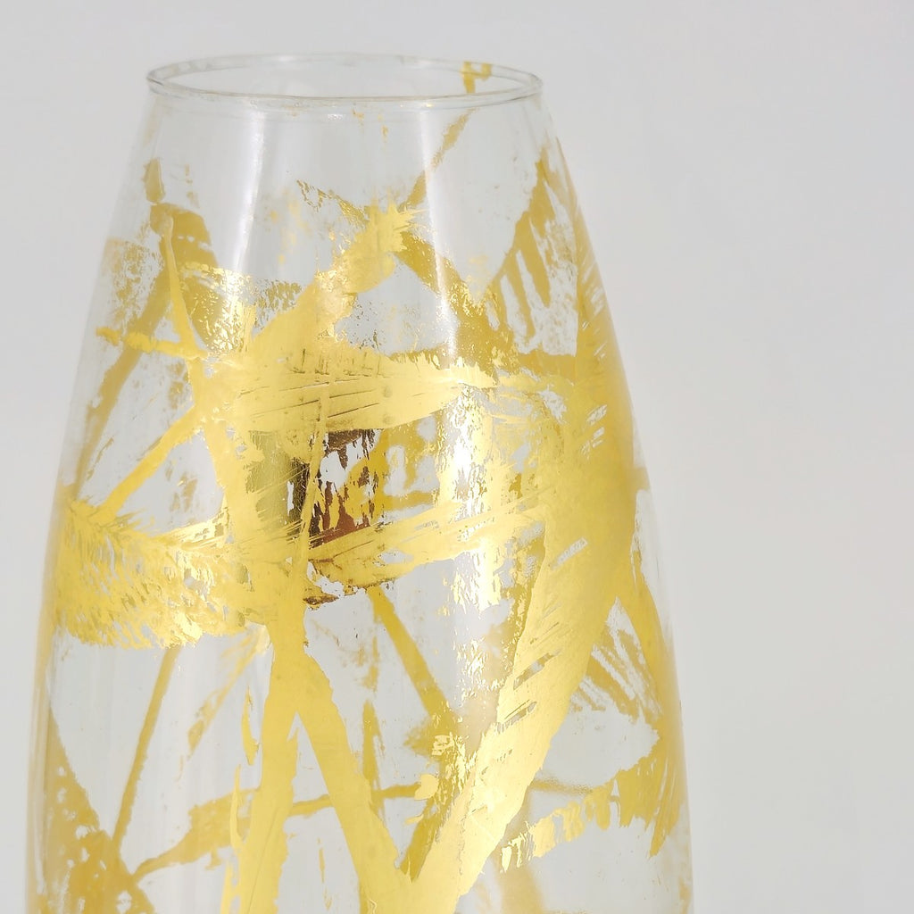 AMARYLLIS 20" Gold Gilded Glass Bullet Vase