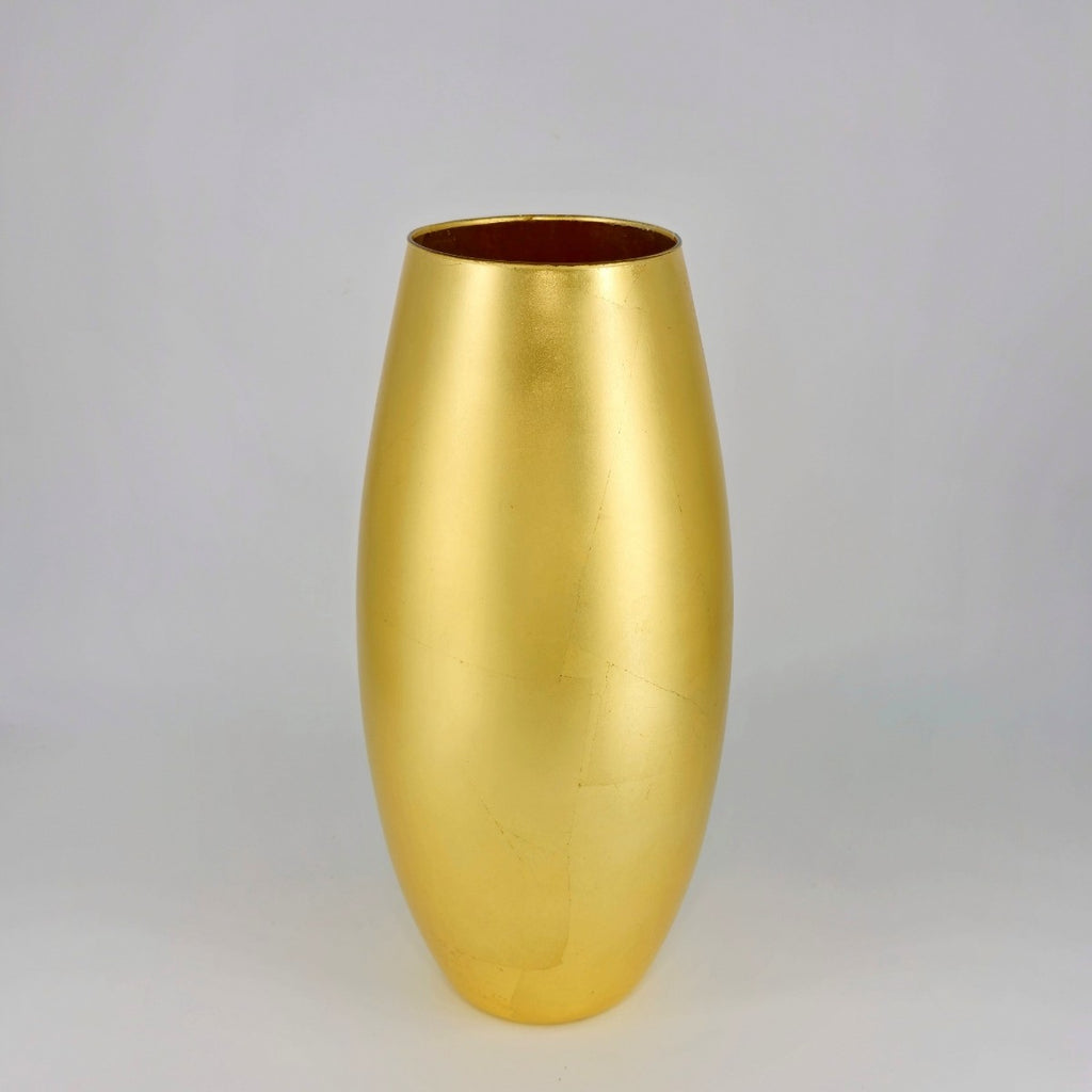 AMARYLLIS 15" Gold Gilded Glass Bullet Vase
