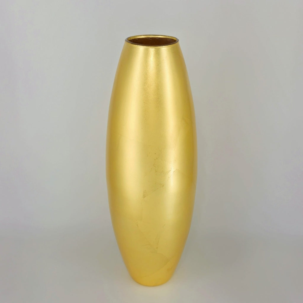AMARYLLIS 20" Gold Gilded Glass Bullet Vase