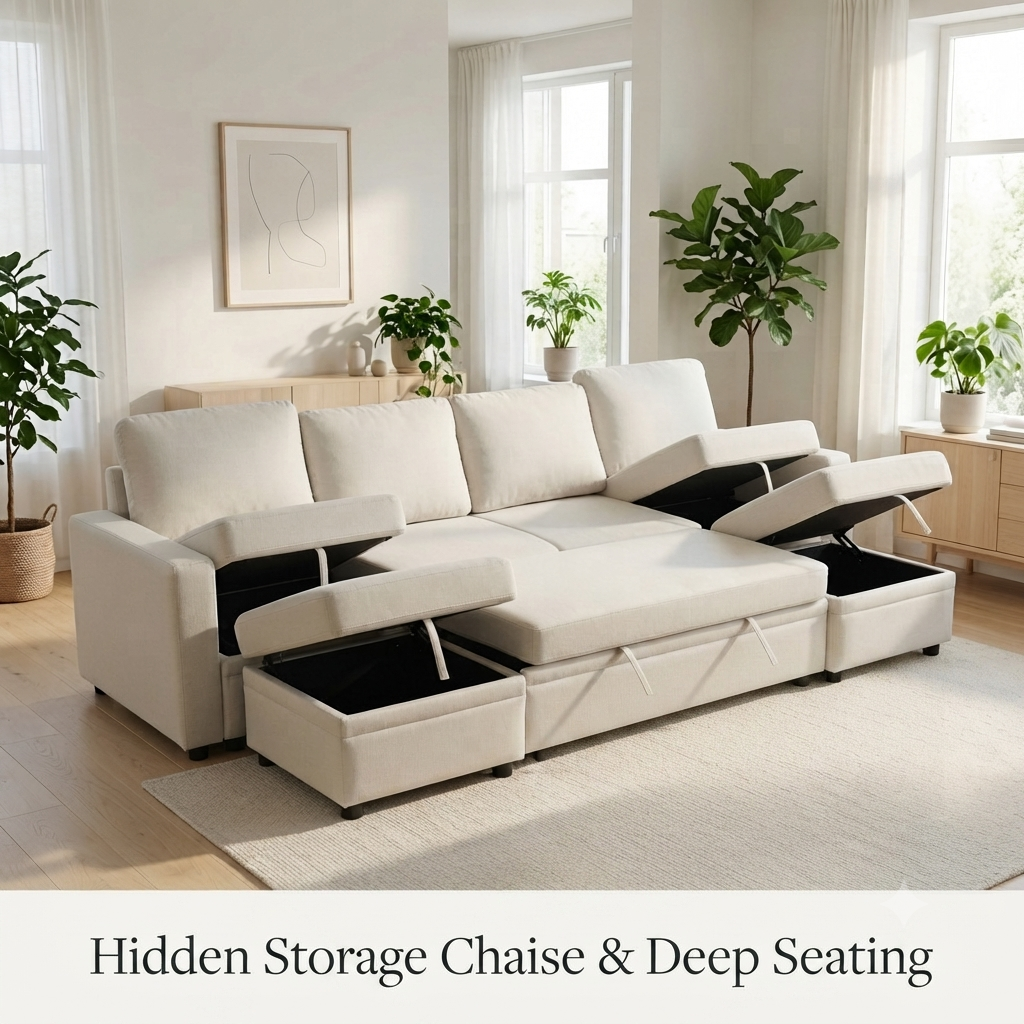23" x 23" Off – White Square Ottoman