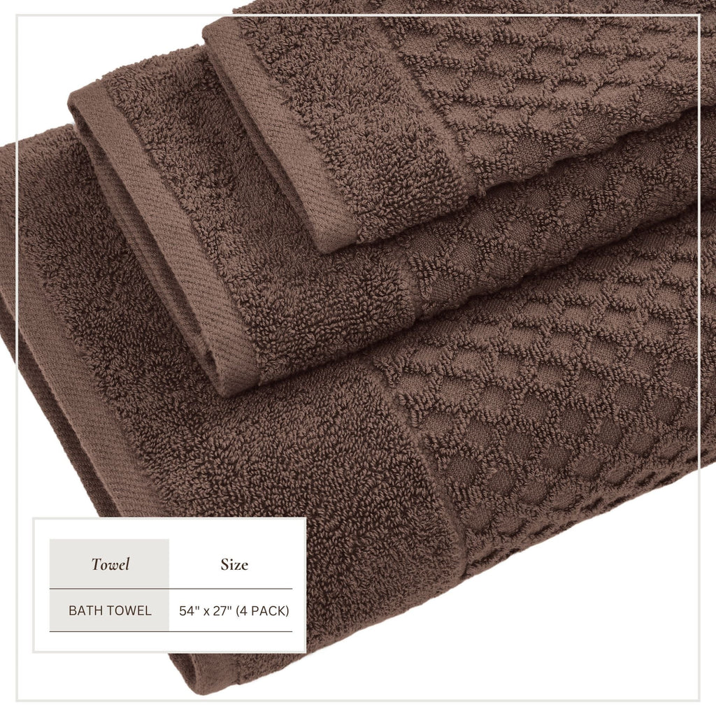 Cotton Diamond Waffle Weave Bath Towel Set – Grayson Collection