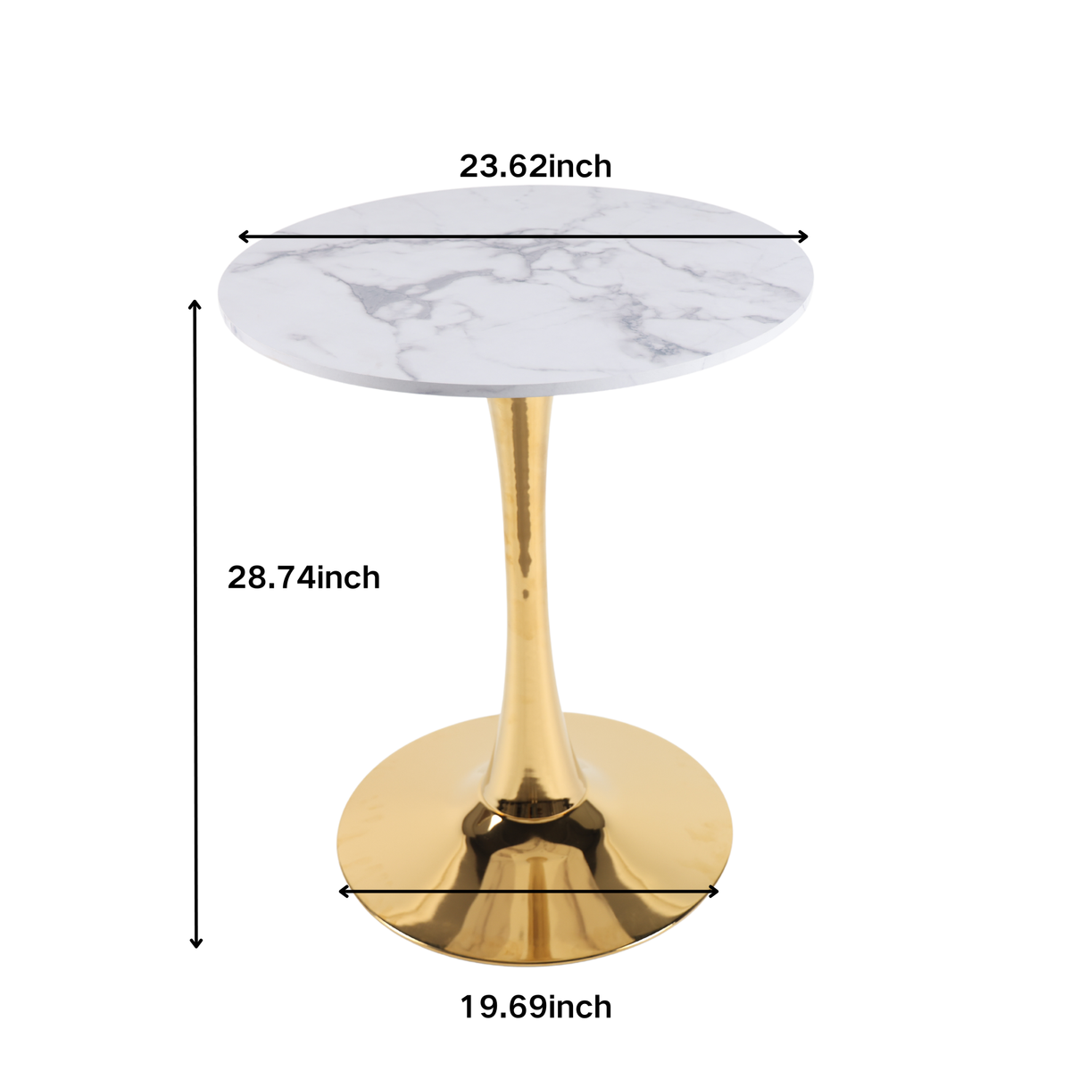 Mid – Century Tulip Dining Table With White Marble Top