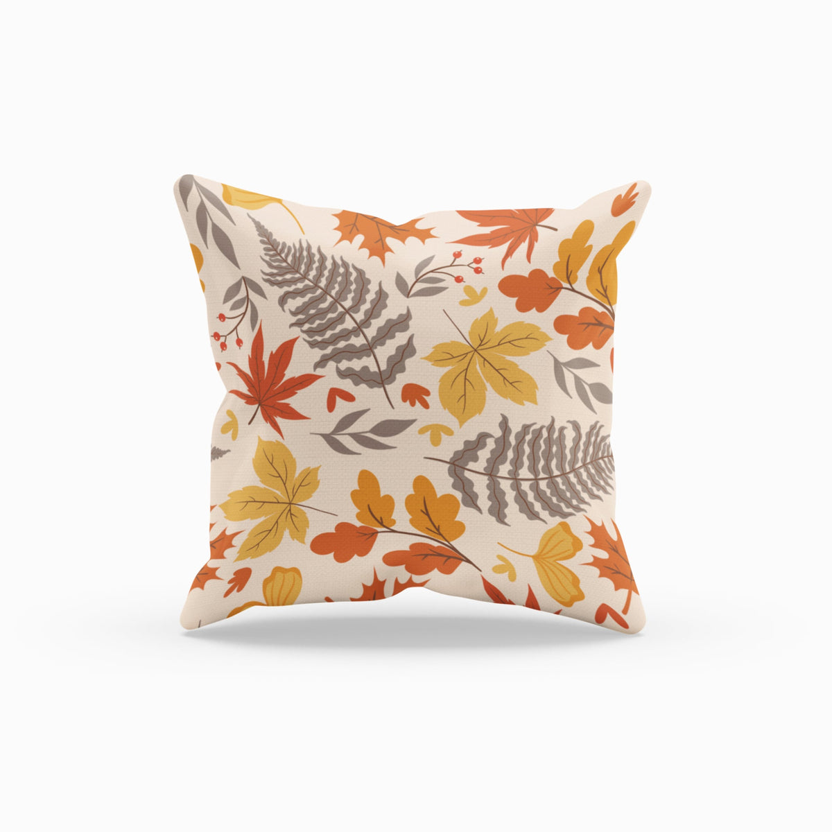 Fall Leaves Printed Cushion Cover, Autumn Home Decor Pillow Case by