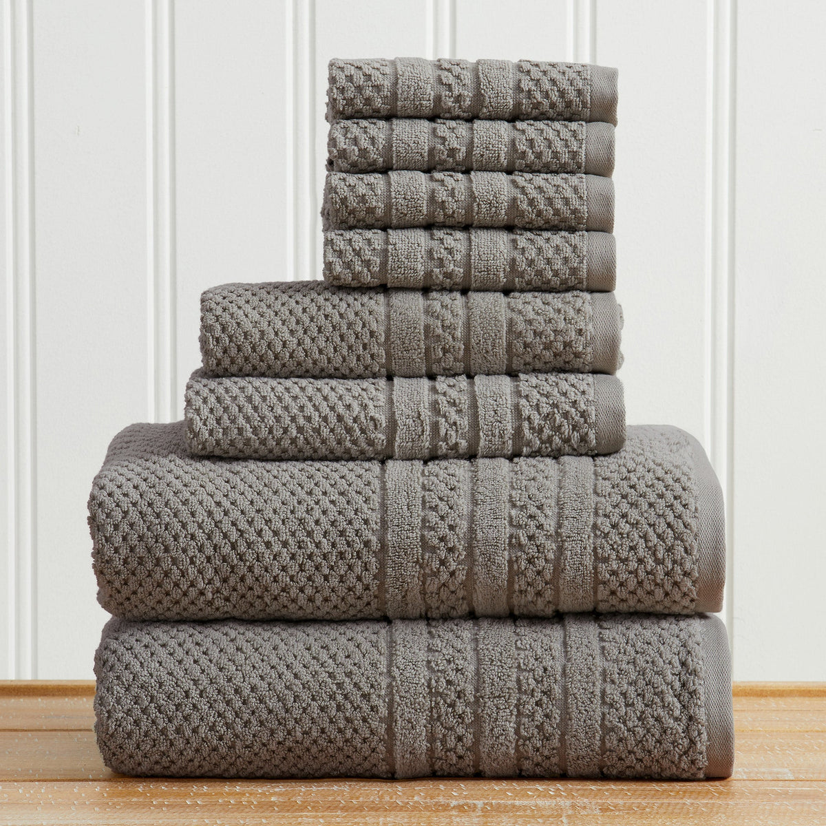 100% Cotton Checkered Jacquard Bath Towel Set – Giuliana Collection