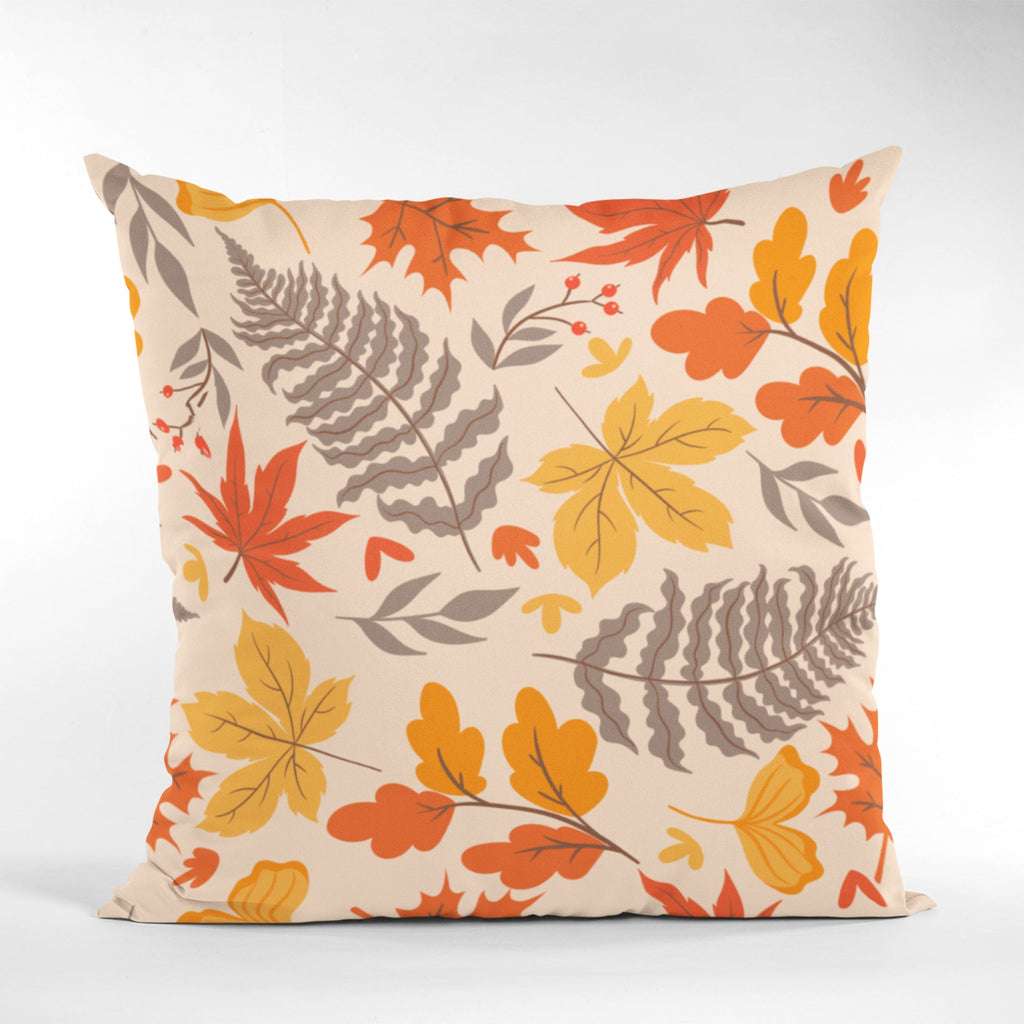 Fall Leaves Printed Cushion Cover, Autumn Home Decor Pillow Case by