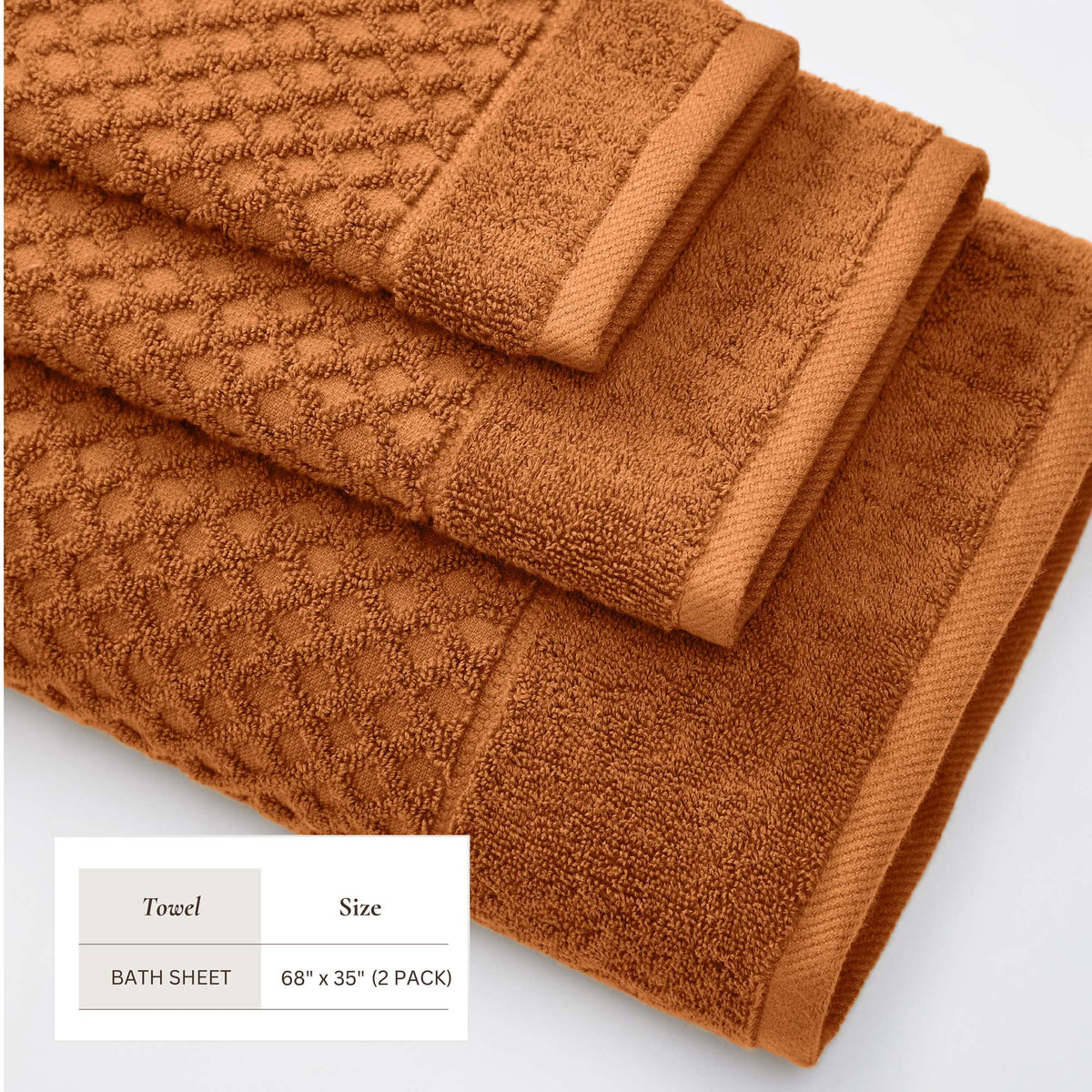 Cotton Diamond Waffle Weave Bath Towel Set – Grayson Collection