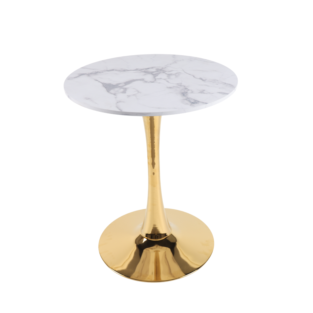 Mid – Century Tulip Dining Table With White Marble Top