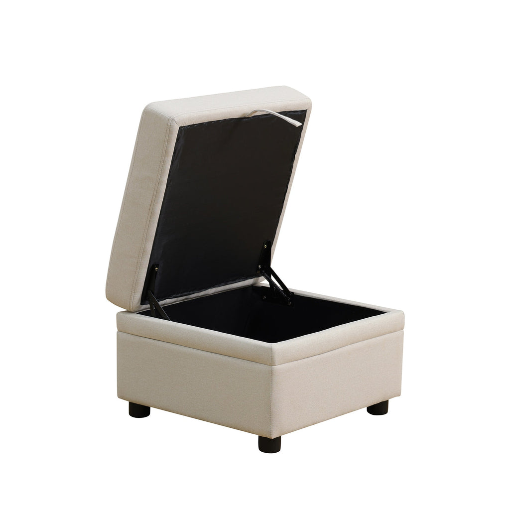 23" x 23" Off – White Square Ottoman