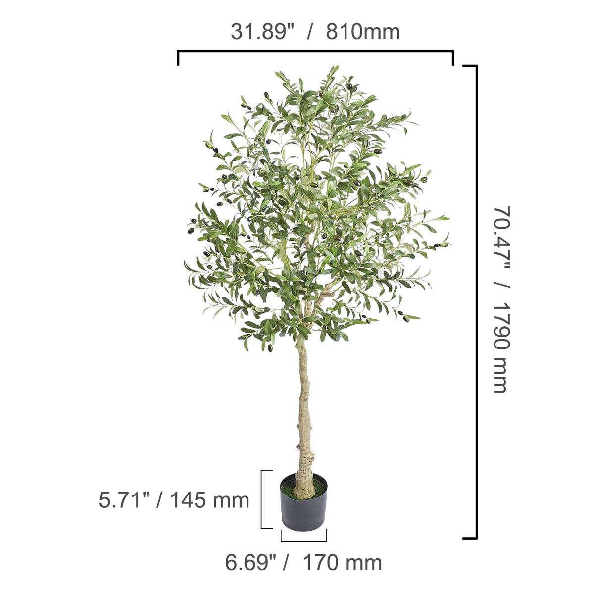 6 FT Tall Artificial Olive Tree – Lifelike Design for Your Space