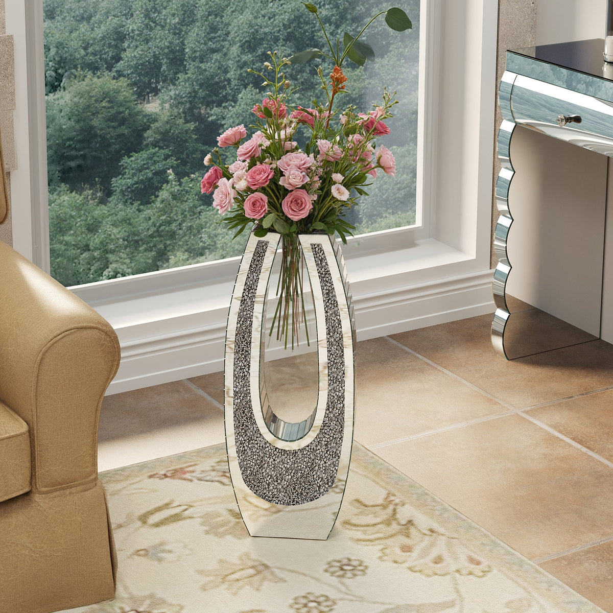 24.01" U – Shaped Floor Vase