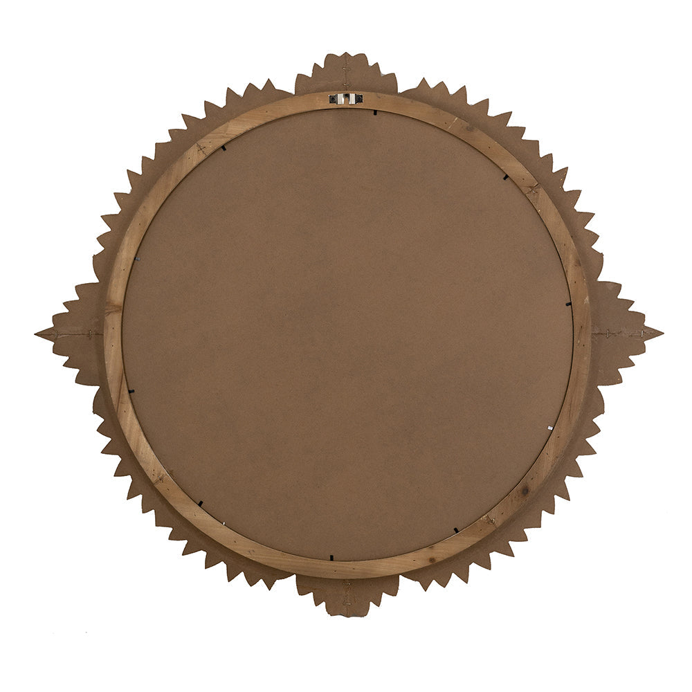 Ornate Rococo – Style Round Wall Mirror, Gold, 35.5 × 31.5 in