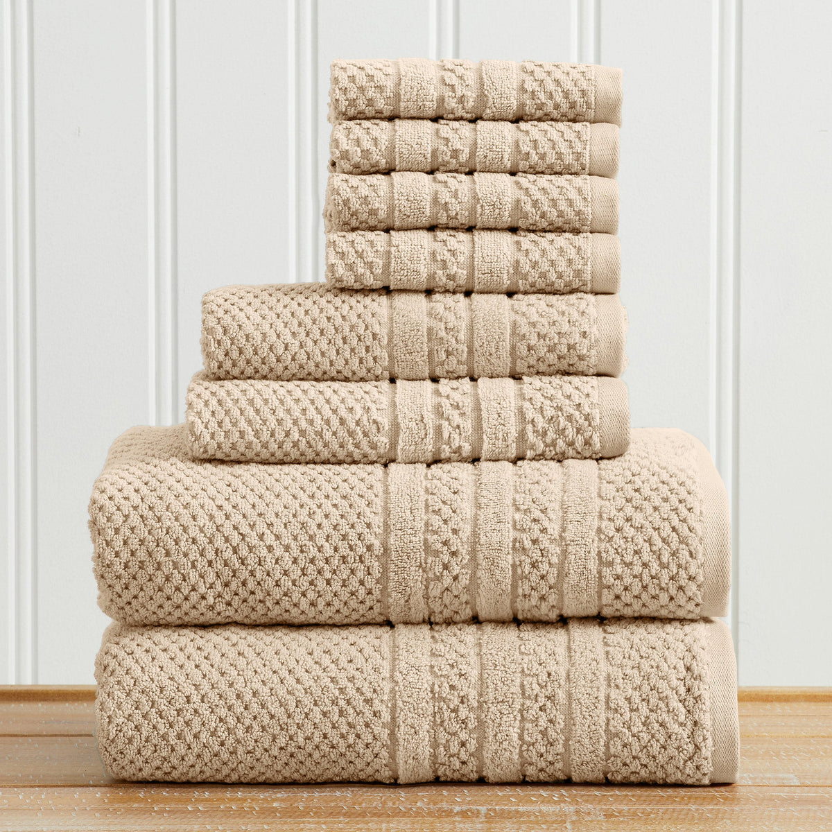 100% Cotton Checkered Jacquard Bath Towel Set – Giuliana Collection