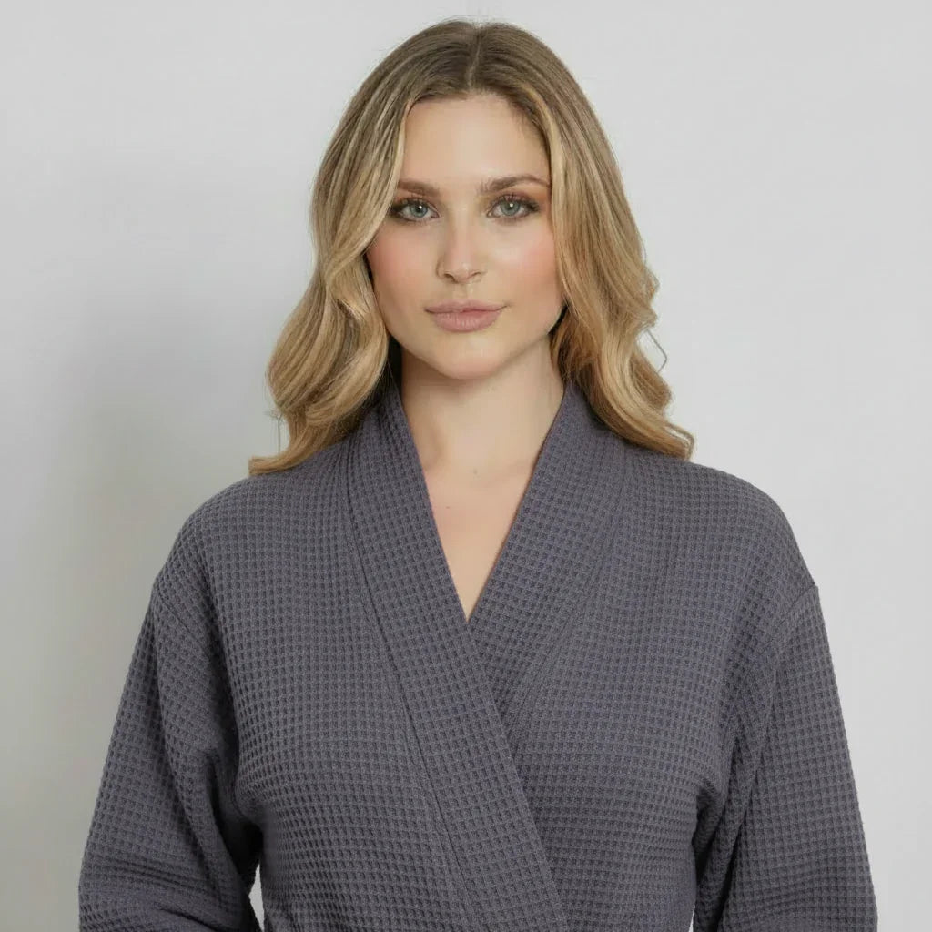 Knee – Length Waffle Robe for Women