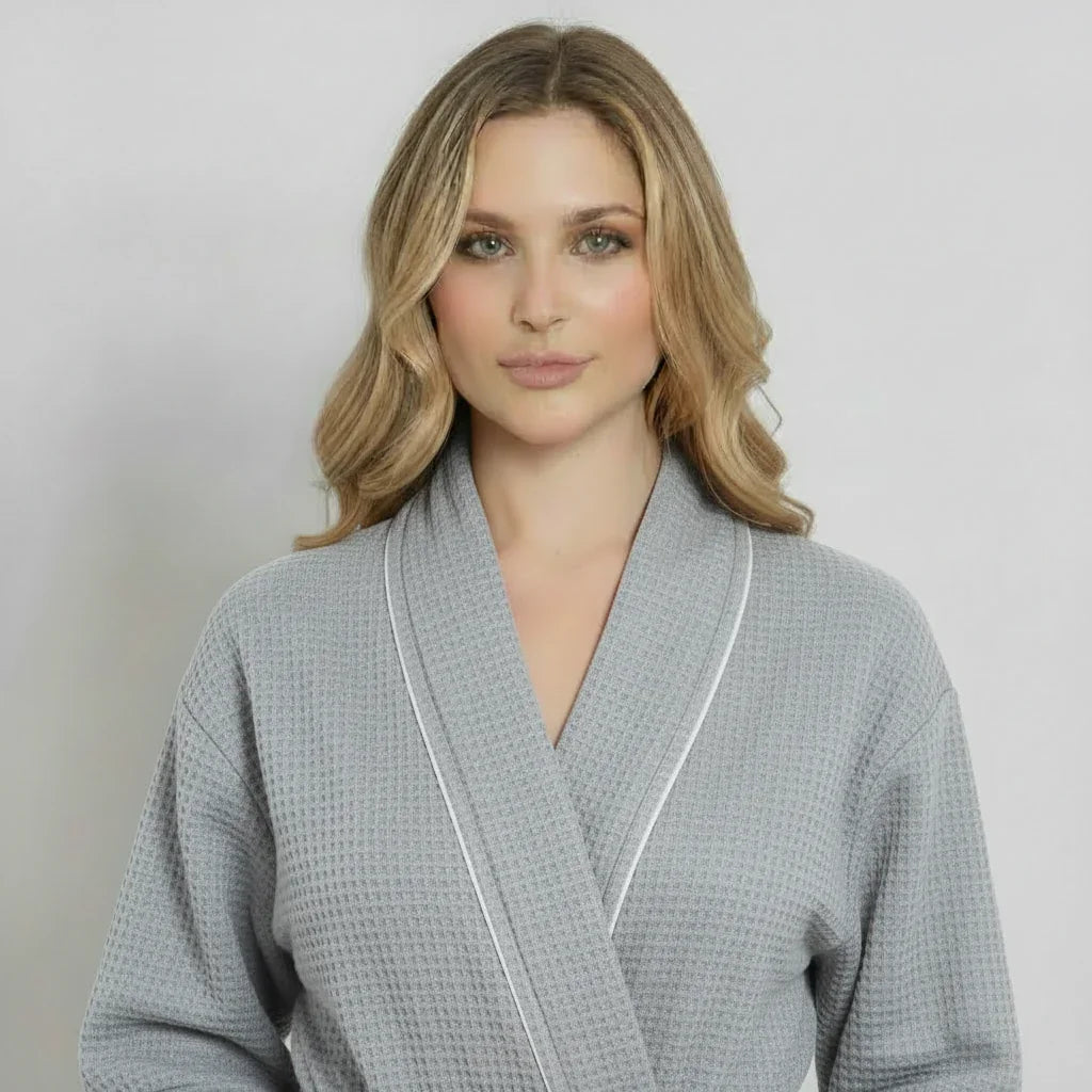 Knee – Length Waffle Robe for Women