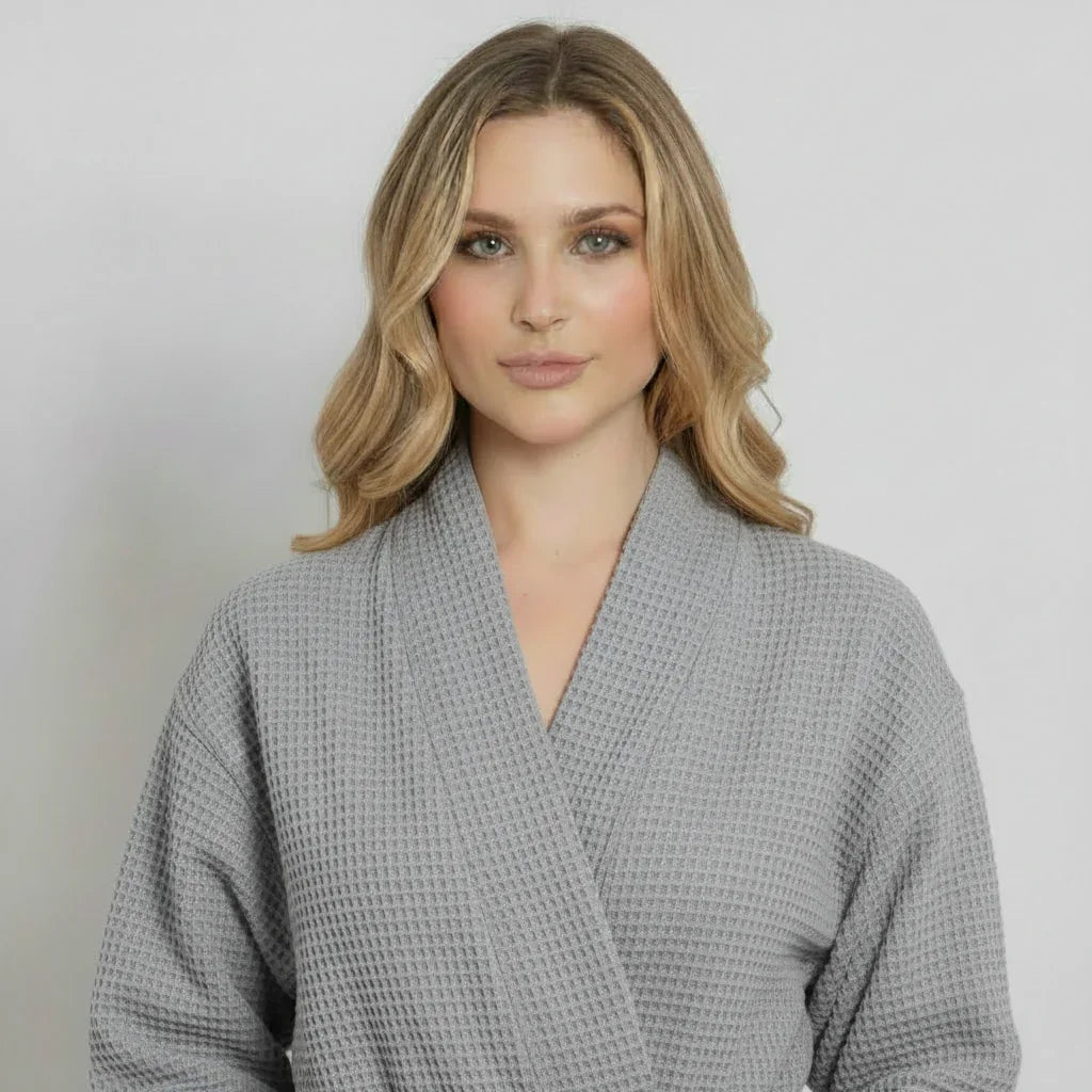 Knee – Length Waffle Robe for Women