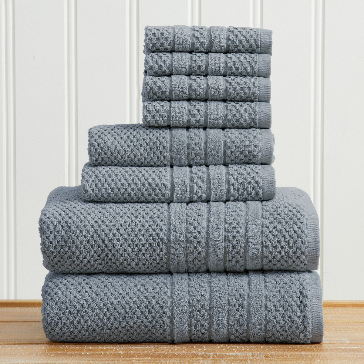 100% Cotton Checkered Jacquard Bath Towel Set – Giuliana Collection