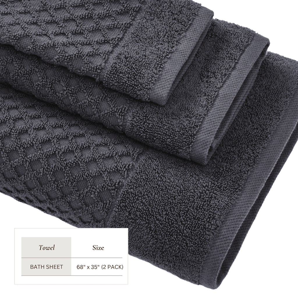 Cotton Diamond Waffle Weave Bath Towel Set – Grayson Collection