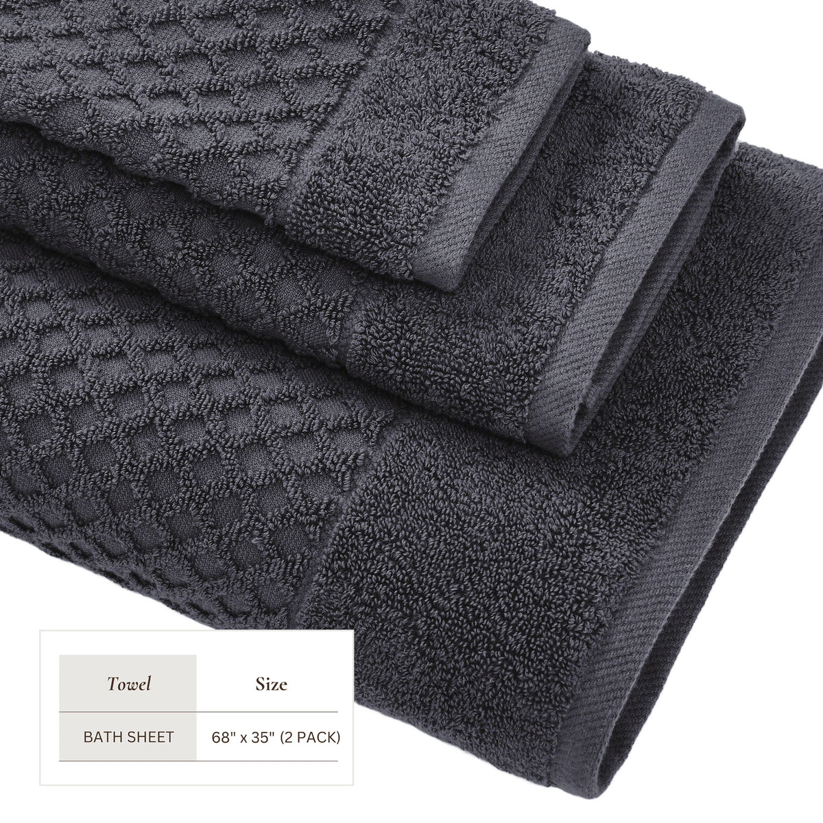 Cotton Diamond Waffle Weave Bath Towel Set – Grayson Collection