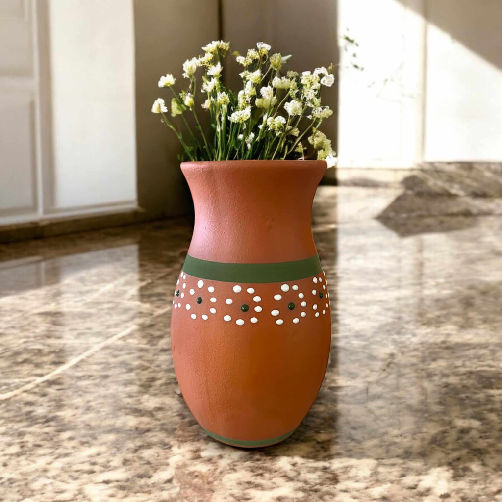 Hand – Painted Barro Talavera Vase | Vibrant Mexican Flower Pot