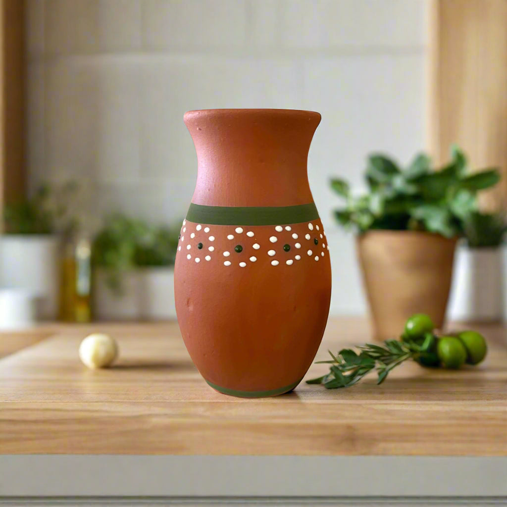 Hand – Painted Barro Talavera Vase | Vibrant Mexican Flower Pot