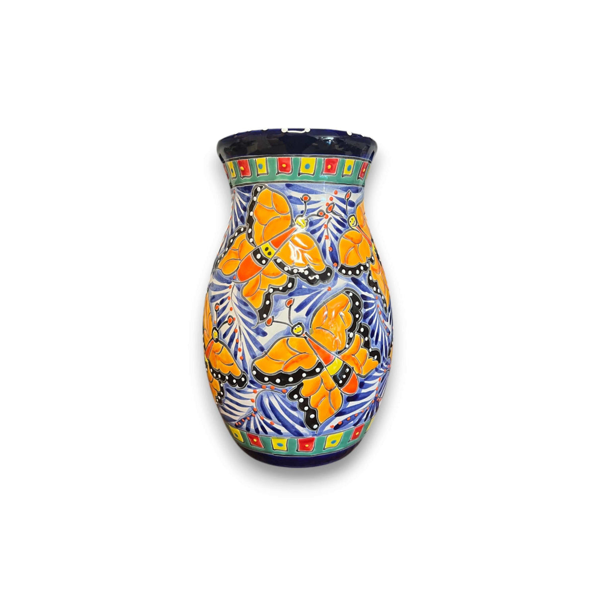 Talavera Vase | Hand – Painted Mexican Ceramic Flower Pot