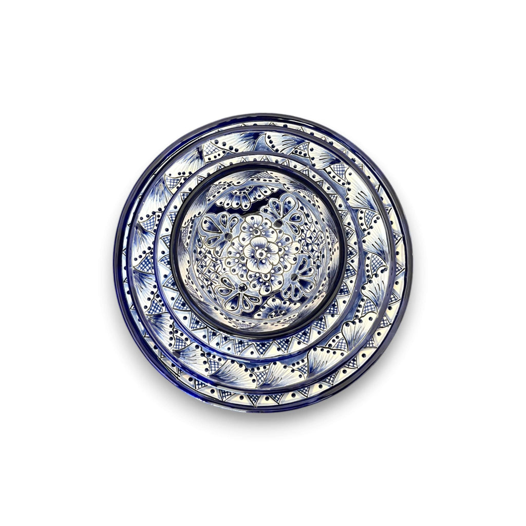 Talavera Dinnerware Set | 20 – Piece Blue & White Tableware for 4