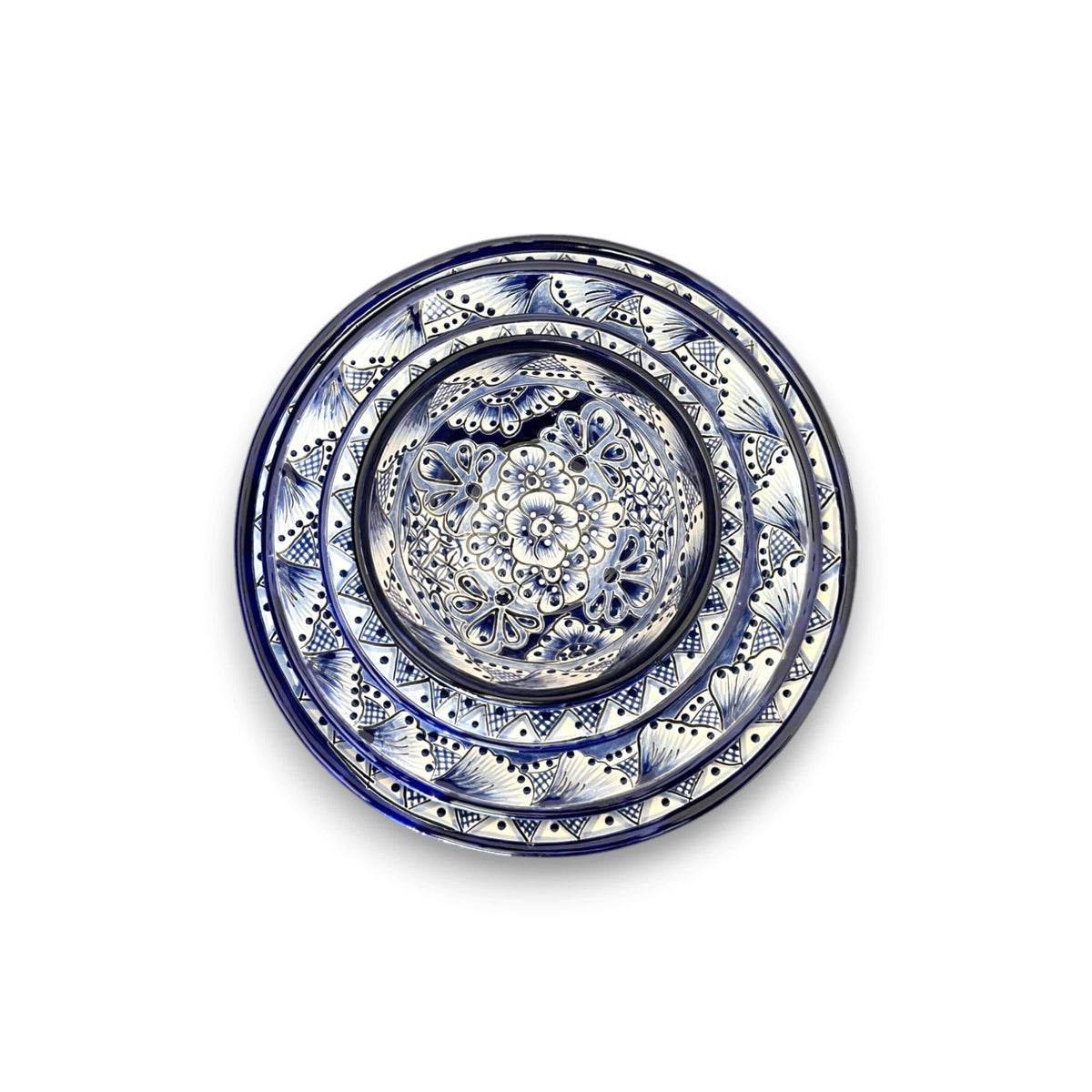 Talavera Dinnerware Set | 20 – Piece Blue & White Tableware for 4
