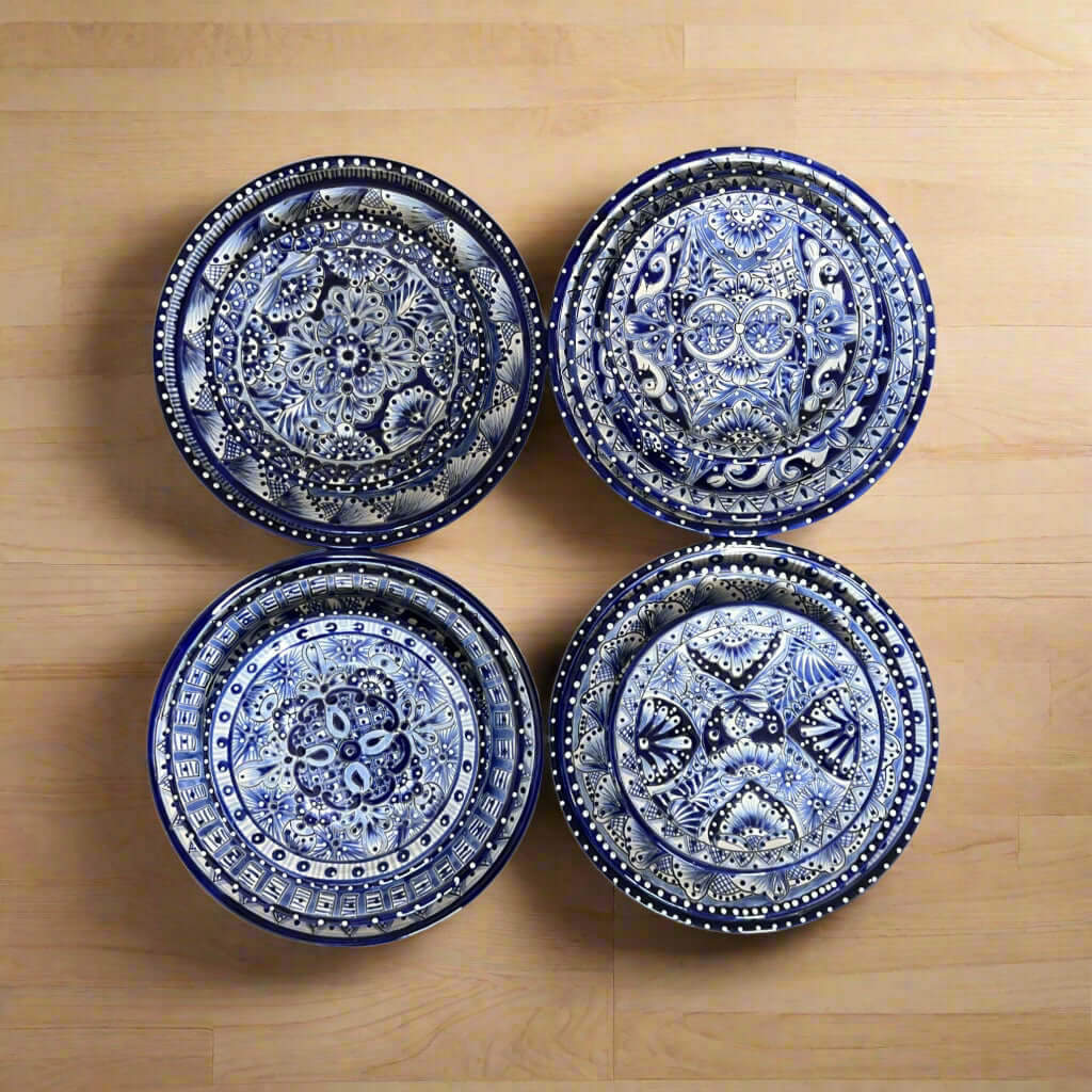 Talavera Dinnerware Set | 20 – Piece Blue & White Tableware for 4