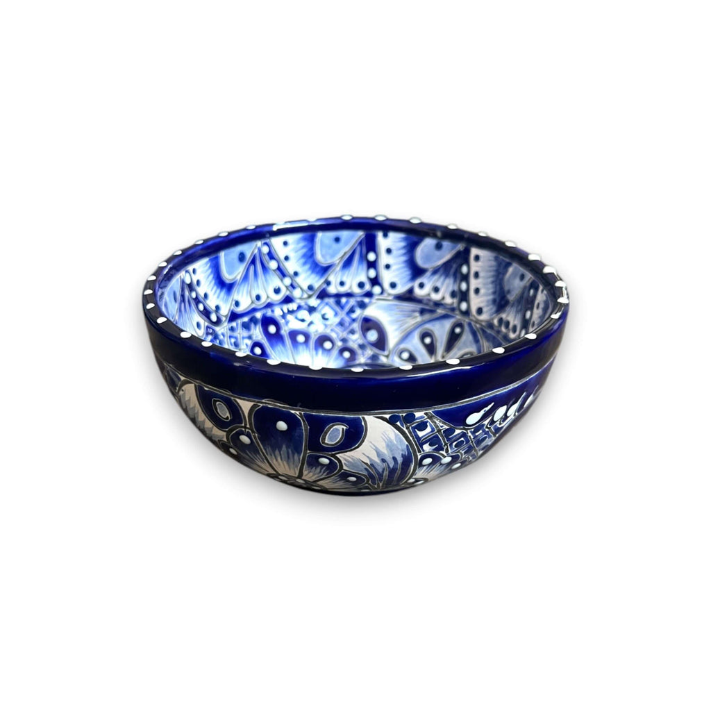 5" Talavera Blue & White Bowl | Handmade Mexican Dinnerware