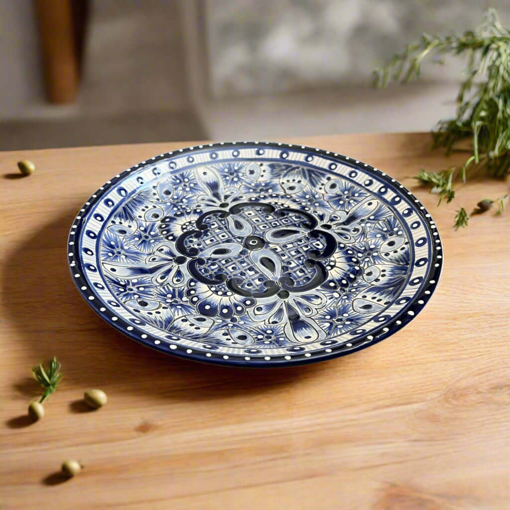 5 – Piece Talavera Dinnerware Set | Blue & White Tableware for 1