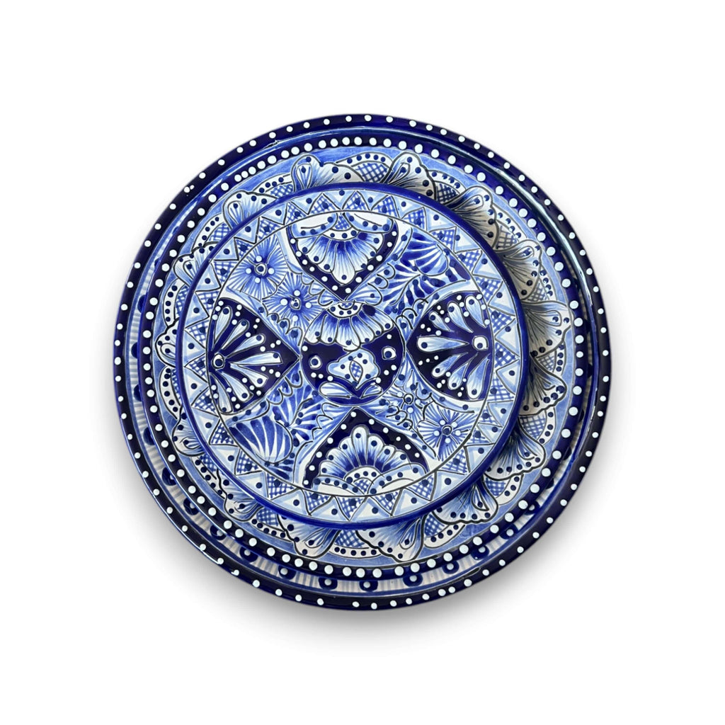 Talavera Dinnerware Set | 20 – Piece Blue & White Tableware for 4