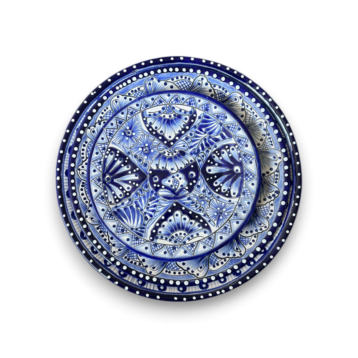 Talavera Dinnerware Set | 20 – Piece Blue & White Tableware for 4