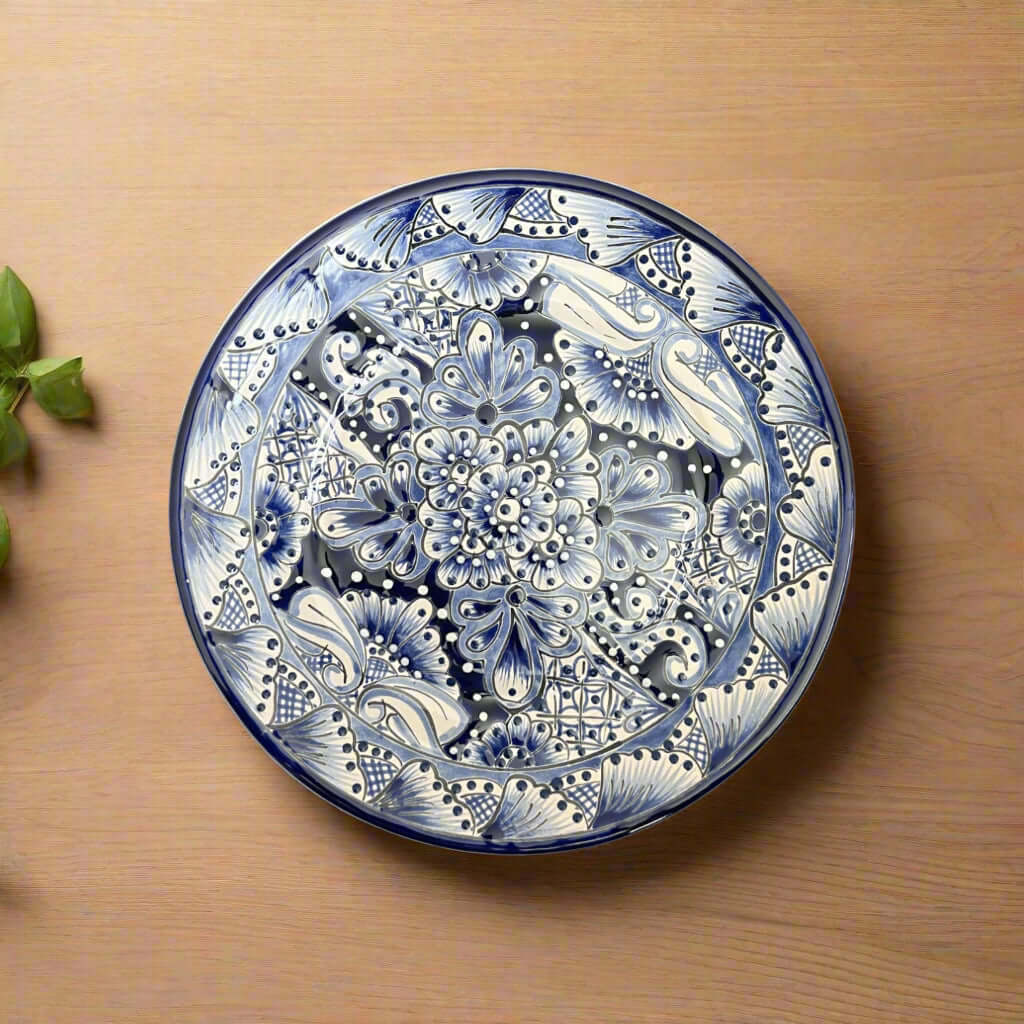 30 – Piece Talavera Dinnerware Set | Blue & White Tableware for 6