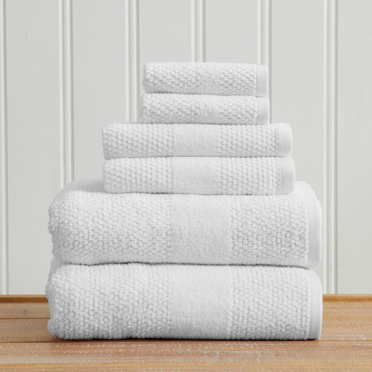 100% Cotton Woven Texture Bath Towel Set – Marbella Collection