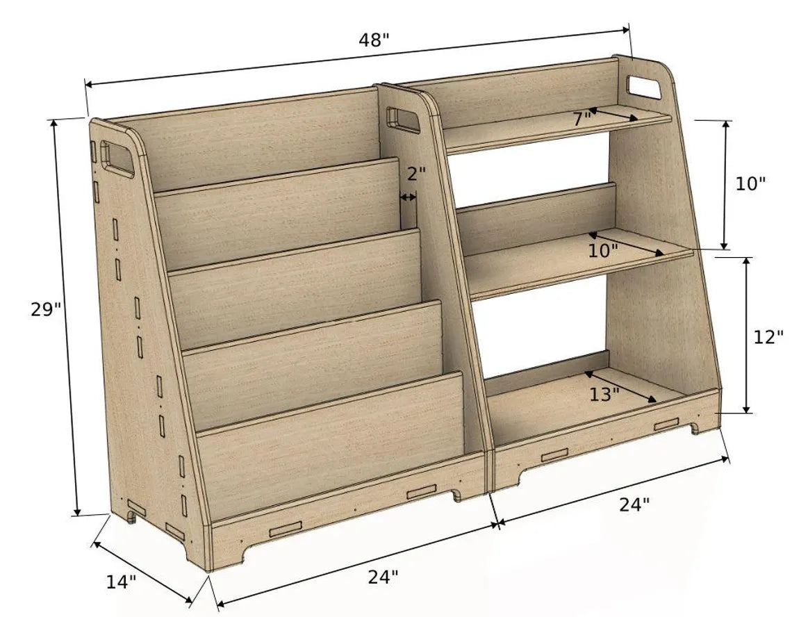 LORI – Bookshelf + Toy Shelf Set