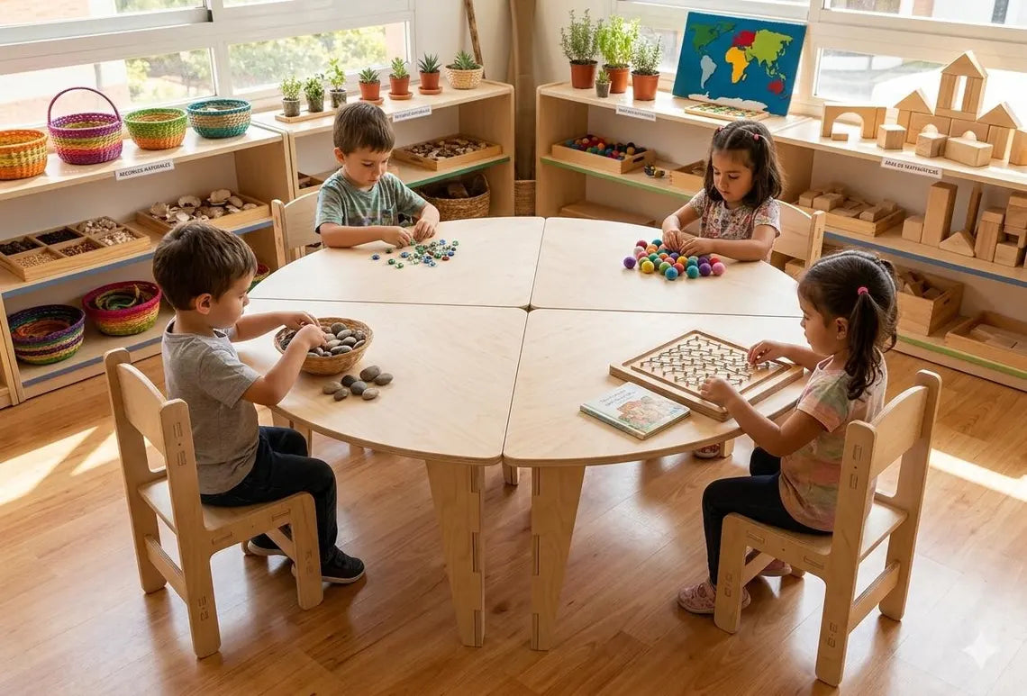 ARI – Semi – Circle Table with Set of 4 Chairs
