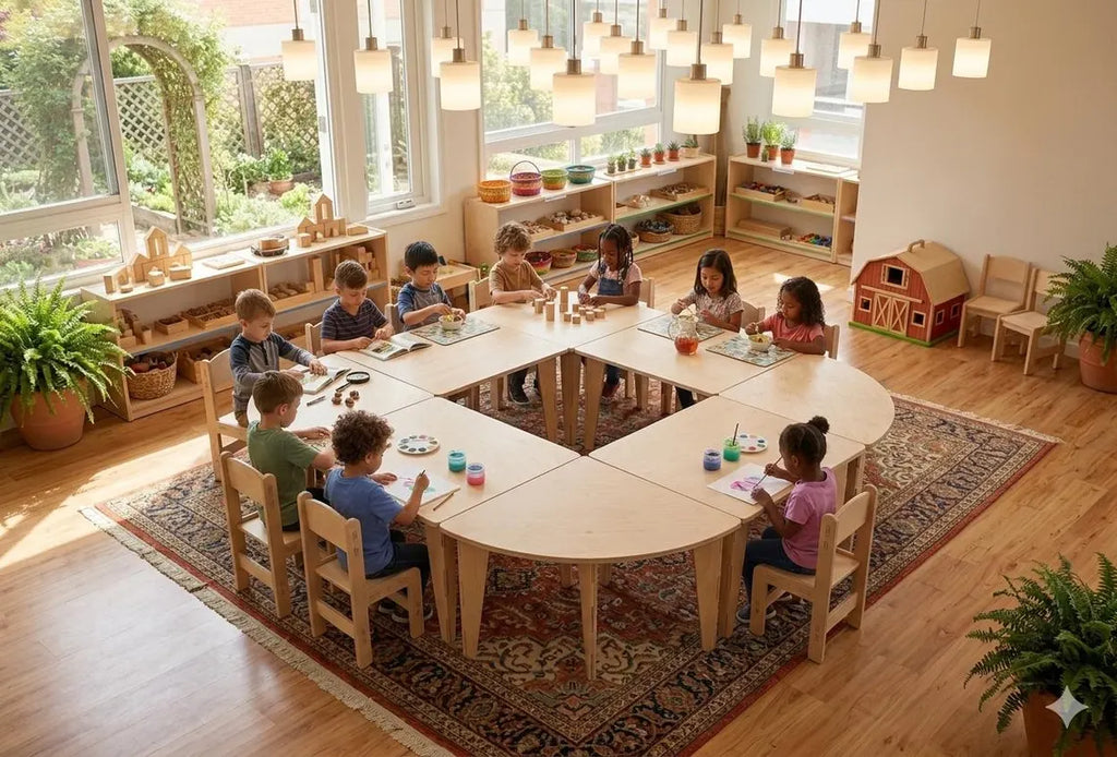 ARI – Semi – Circle Table with Set of 4 Chairs