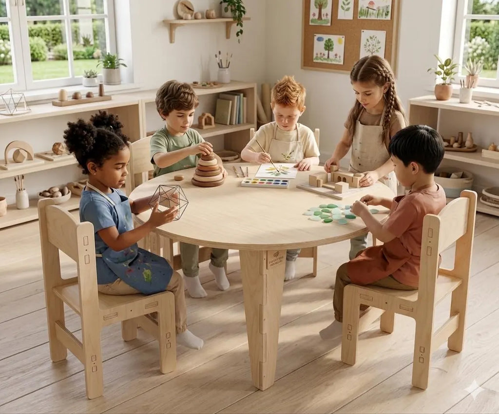 STELLA – Round Table with Set of 4 Chairs