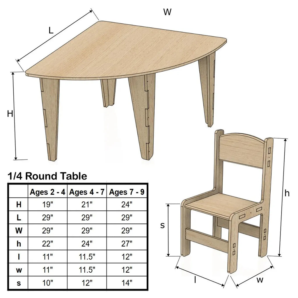 ARI – Semi – Circle Table with Set of 4 Chairs